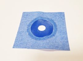 TPR csőszigetelő mandzsetta kék színű 150 x150 x d 25 lyukkal